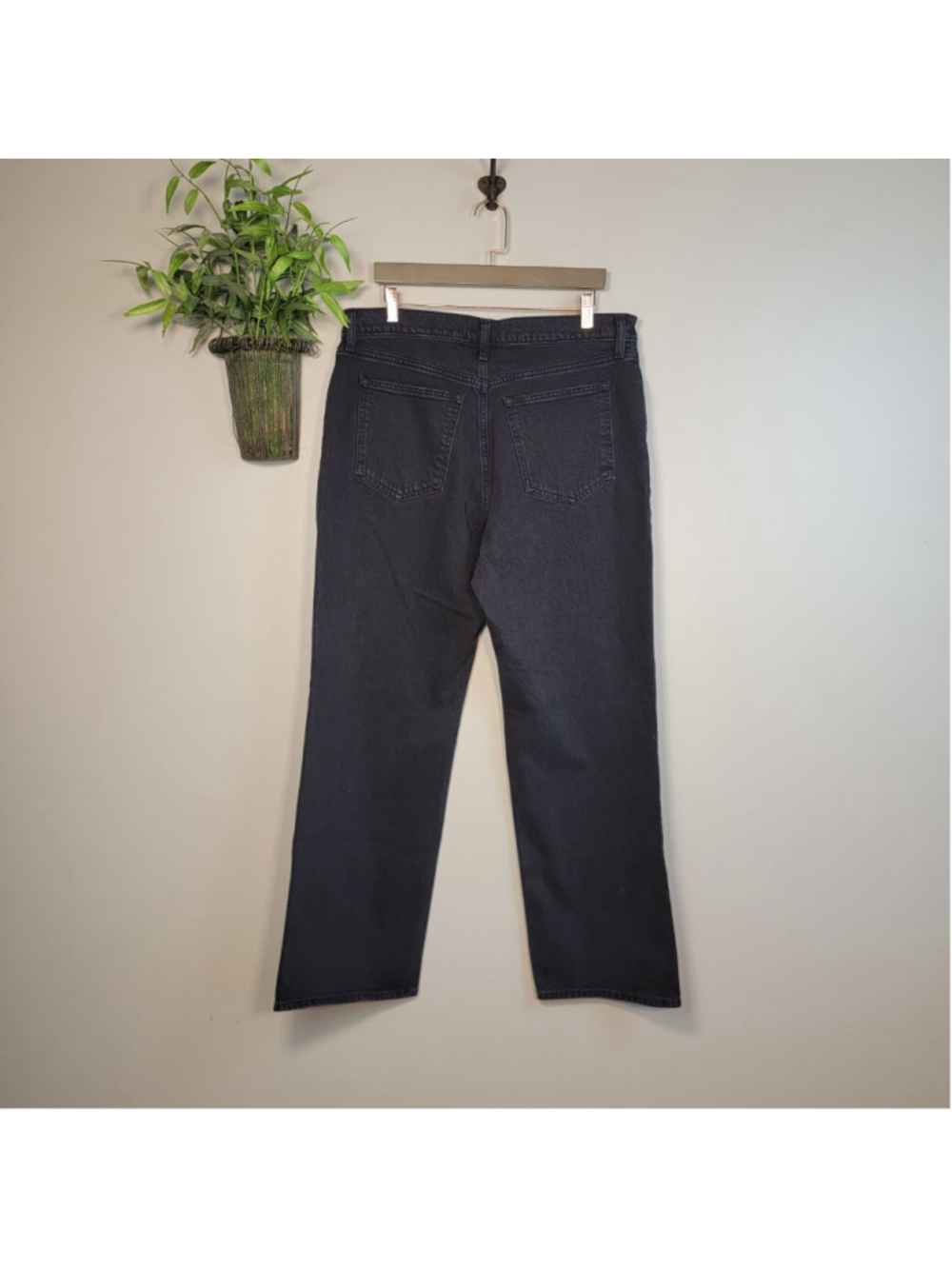 AF 14 Abercrombie & Fitch 90s Relaxed High Rise Straight Jeans Wide Leg Black 32 - Picture 10 of 12